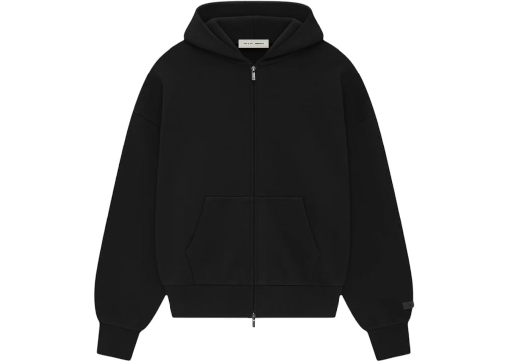 Hoodie Essentials Zipper Jet Black Ss24