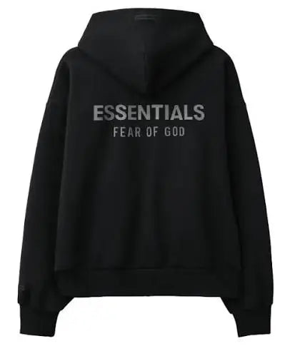 Hoodie Essentials Zipper Jet Black Ss26